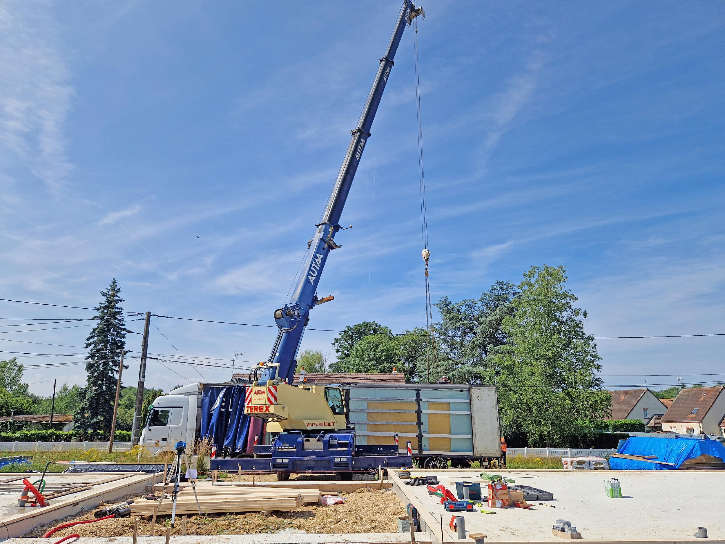 Construction de deux maisons jumelles en ossature bois destiné à la location.