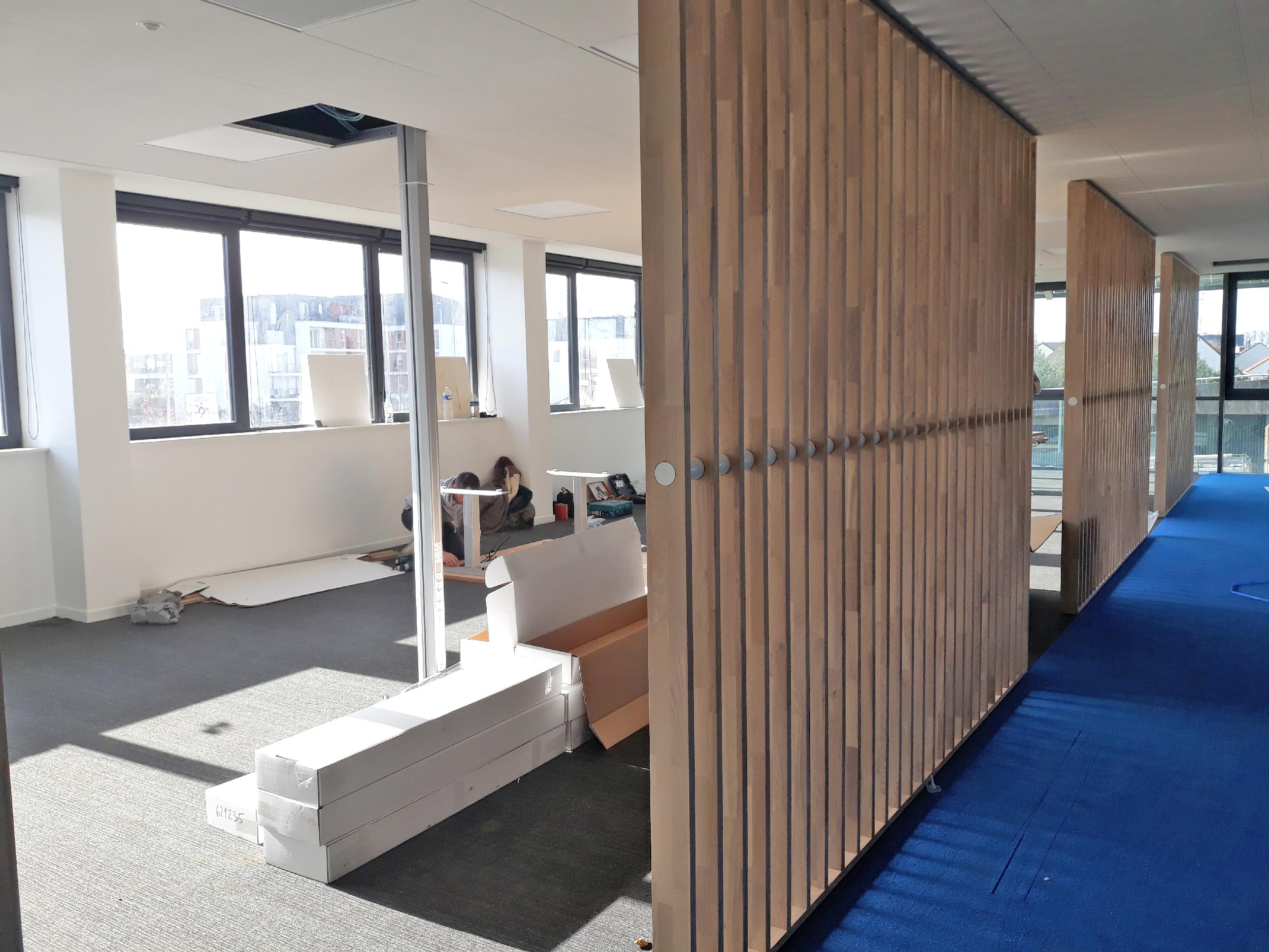 Aménagement de bâtiment tertiaire, de bureaux modernes et accueillants